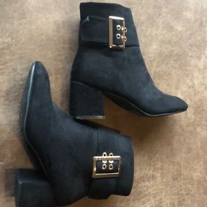 Black suede ankle boots